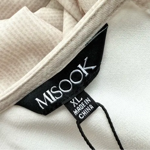 Misook Painted Sunset Blouson Sleeve Maxi Dress Beige Sz XL NWT