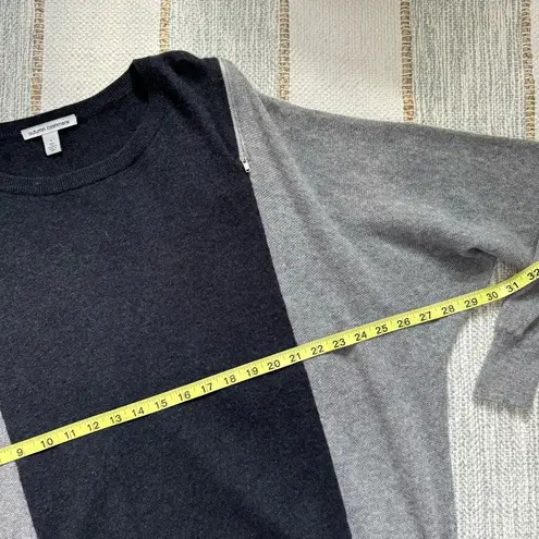 autumn cashmere Grey Zip Shoulders Long Dolman Sleeves Slouchy Sweater Large