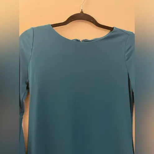 Calvin Klein  Belle Sleeve Crew Neck Dress in Teal Blue - 4