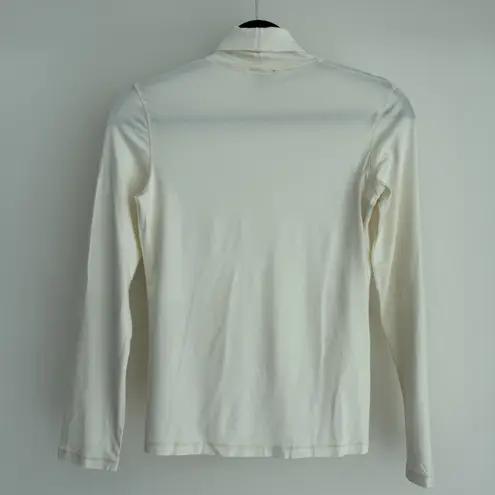 Max Mara Sweater Womens Medium Cream Ecru Turtleneck Jersey Viscose Jumper Luxe