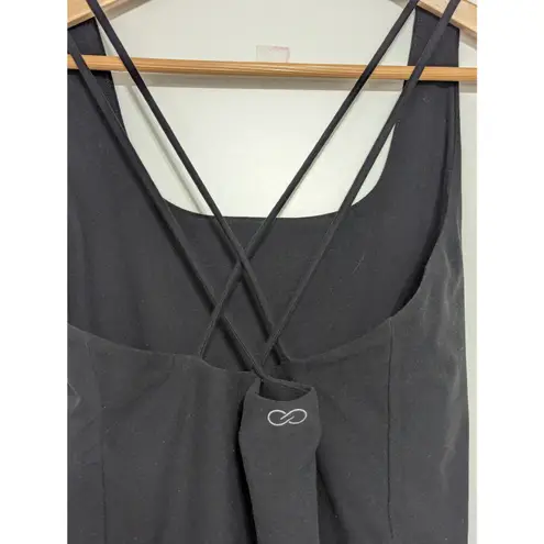 Calia Carrie Underwood Lustralux Bodysuit Black Strappy Jumpsuit Leotard Fitted Size XL