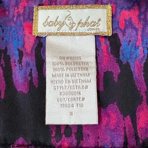 Baby Phat Dress Tie Dye Sleeveless Party Cocktail Dress S Y2K Logo