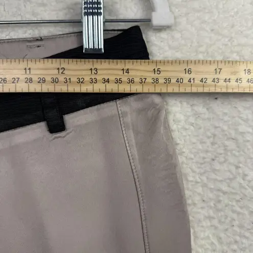 Gemelli Italy Pants Womens 8 Beige Black Dress Trouser Acetate Career Slacks Tan