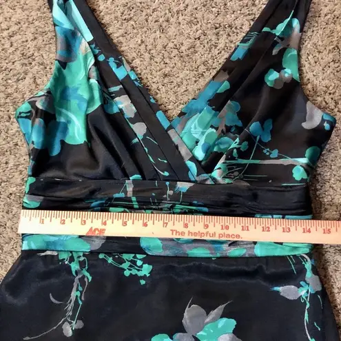 Evan Picone Evan-Picone Dress Womens 6 Used Black Green Blue Gray Career Cocktail Floral
