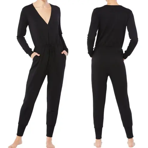 Beyond Yoga Cozy Fleece Long Sleeve Jumpsuit Black