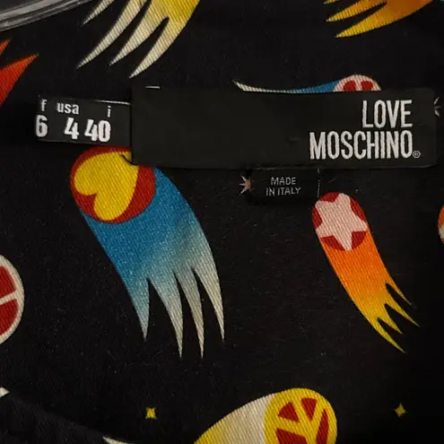 Love moschino NWOT Comet Rocketship Shooting Star Space Sleeveless Mini Dress 4