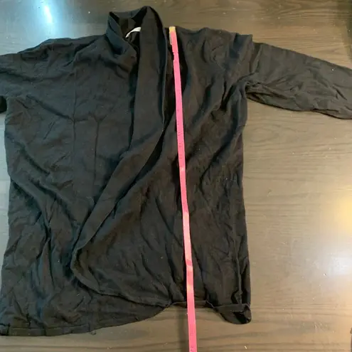 Cyrus Black Waterfall Cardigan Sweater Knit XL Lagenlook cozy modest staple