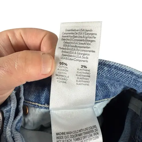 Mother Denim High Waisted Hiker Hover Straight Leg in Slay It With Flowers 25 Blue