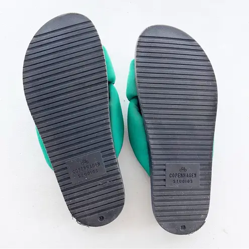 COPENHAGEN STUDIOS Textile Fiber Sandals in Green Size 6