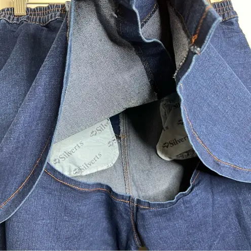Silvertâs Open Back Adaptive Wheelchair Pull On Denim Jeans Pants Womenâs Sz XL
