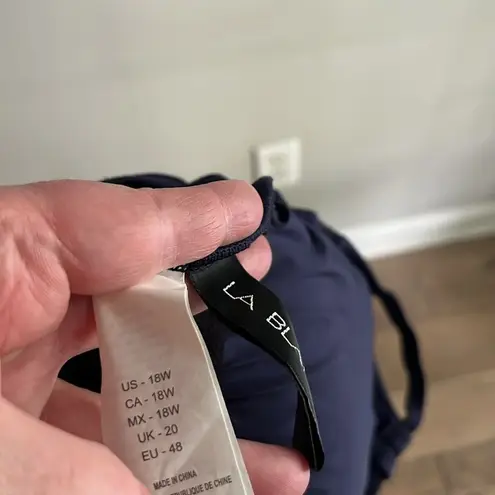 La Blanca Navy One Shoulder Linea Costa Swimsuit 18W NWOT