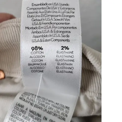 Mother The Looker Crop Hopscotch Corduroy Pants in Ivory Size 24 Gray