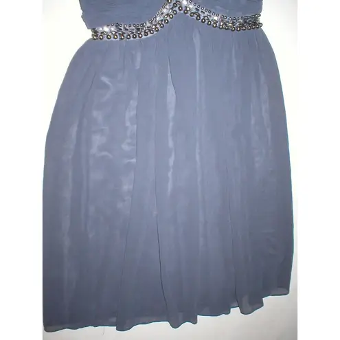 New Womens 6 NWT Lipsy London Dress Dark Gray Steel Beads Iron Queen Short Flowy