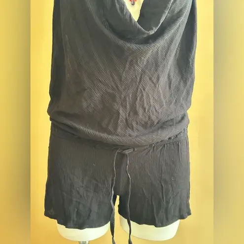 Black Swim Romper With Tassel Multi Color & Beads Trim Cover Up NWT Sz M Size M