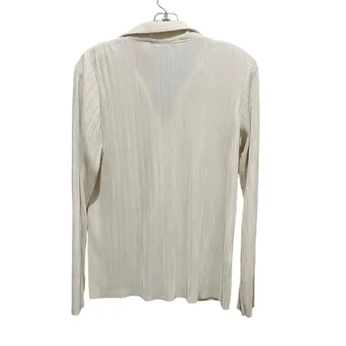 Cyrus Pleated Button Down Collared Shirt Ivory White Women’s Size Medium