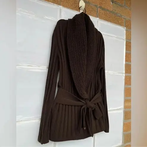 Salvatore Ferragamo Brown Wool Cashmere cárdigan medium