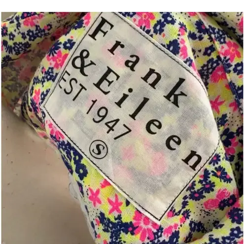 Frank & Eileen Women’s Hunter Vibrant Neon Floral Long Sleeve Dress Size Small