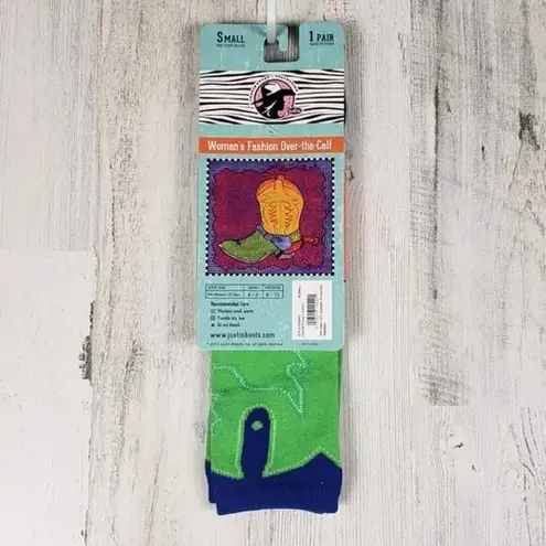 Justin Boots NWT Fashion Cushioned Sole Over The Calf Socks Women's Size Small