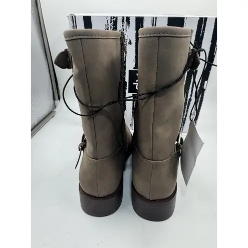 Dv By Dolce Vita Women Side Zip Buckle Moto Bike Boot Dark Taupe Size 8