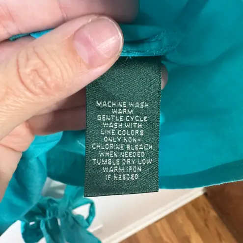 Lauren Ralph Lauren Wrap Top Women M Blue Officecore Business Casual Cotton Prep Size M