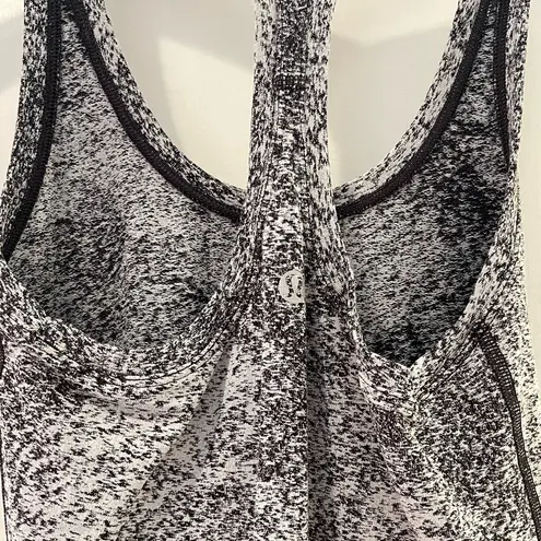 Lululemon Cool Racerback II Luon Spray Jacquard White Black | SZ 6