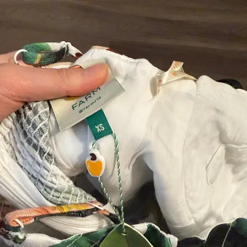 Farm Rio NWT Midnight Macaw Fiesta Off-White Sleeveless Flower Mini Dress