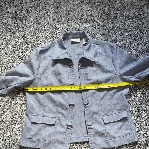 Blue Blazer with Denim Texture and Relaxed Fit Size L