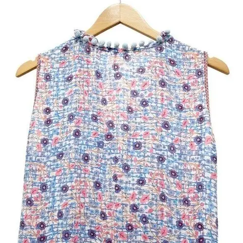 Poupette St. Barth Clara Maxi Dress Blue Bloom Floral Long Women’s Size Medium