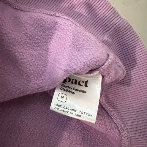 Pact Lilac Purple Boxy Organic Cotton DREAMER Crewneck Sweatshirt Size M
