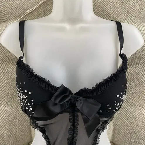 Victoria's Secret Victoria’s Secret Sexy Little Things Lingerie Black Rhinestone 36D