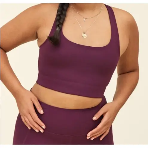 Girlfriend Collective Plum Paloma Racerback Sports Bra XS Activewear Maroon