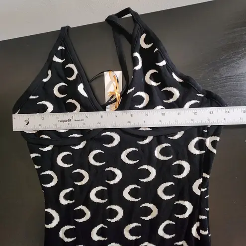 IMmodel Black and White Moon Print Jumpsuit NWT Sz Medium Knit Bodycon Jumpsuit