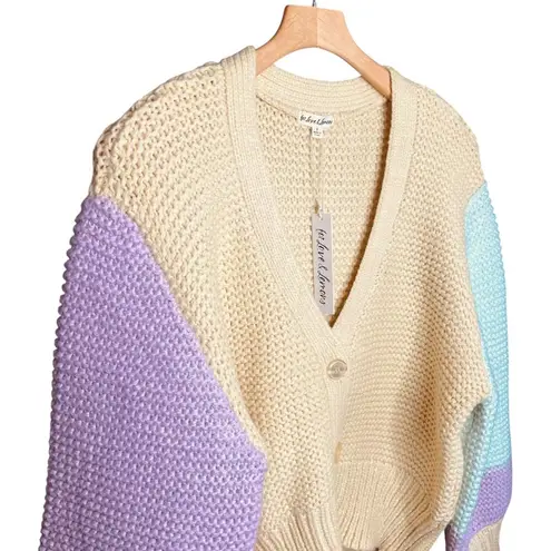 For Love & Lemons Pastel Kerry Cropped Cardigan Yellow