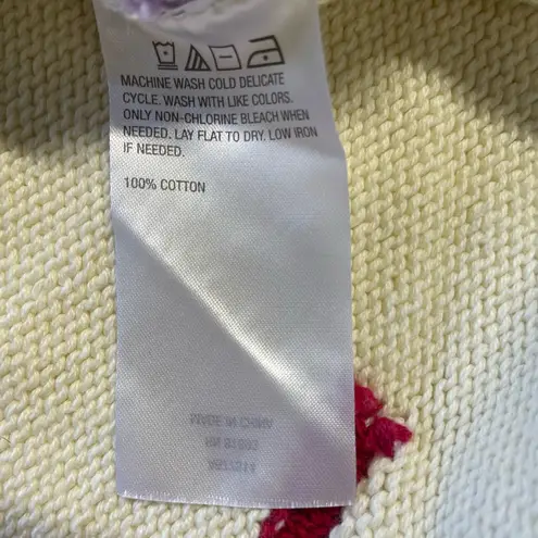 Peace Love World 100% Cotton Novelty Stitch Crew Neck Sweater, Size 1X, EUC