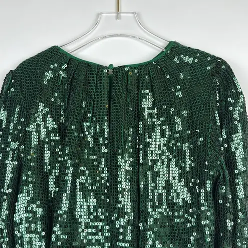 Alice + Olivia  Avila Sequin Crop Top in Basil Size Medium