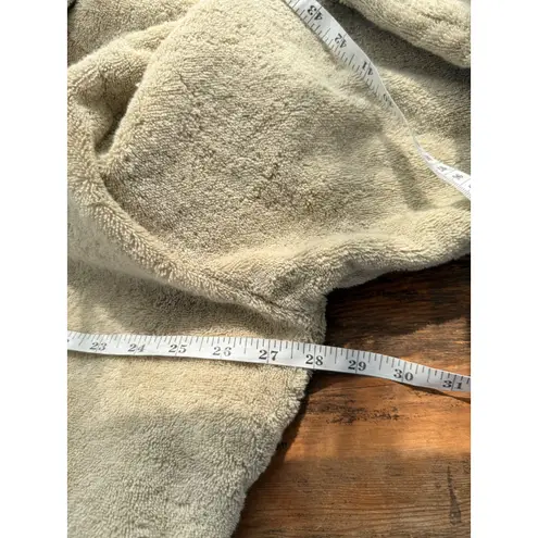 Pottery Barn L/XL Linen Cotton Terry Plush Spa Bath Robe Beige NEW