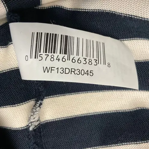 Joe Fresh Fisherman Striped Cotton Long Sleeves Shift Dress Size M Black Cream