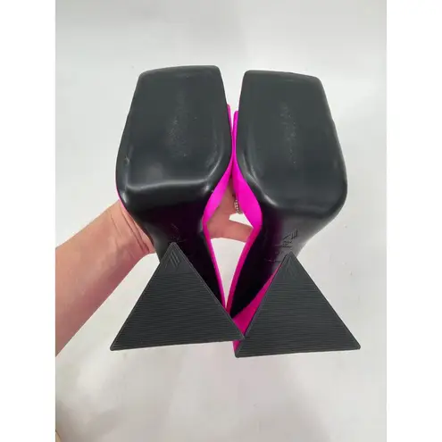 The Attico Devon 115 Pink Satin Mules 37 Size 6