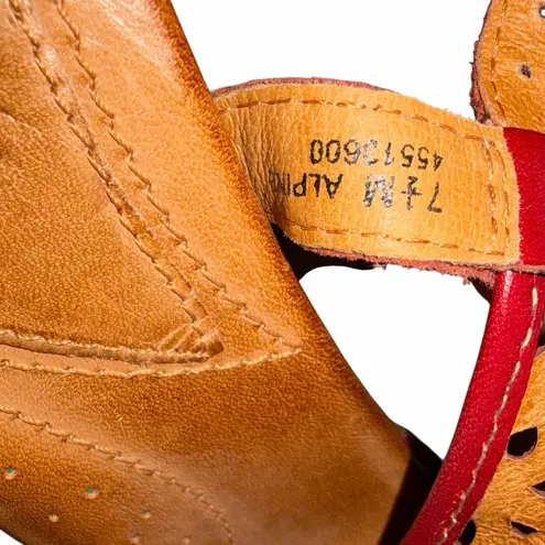 NEW Naya Red Leather Alpine Slingback Heeled Sandals Shoes size 7.5