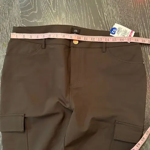 River Island Cargo Pants Brown Nylon Unisex Size 14 Elastic Waist