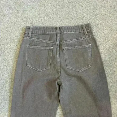 SheIn  high rise brown with white seam straight leg wide leg jeans in size small