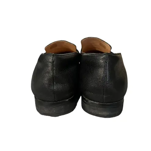 Corso Como Clarrah Black Pebbled Leather Loafers Size 8M Silver-Tone Buckle