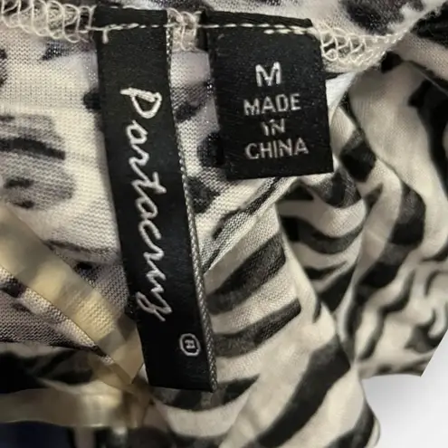 PORTO CRUZ Black and White Animal Print Tunic V