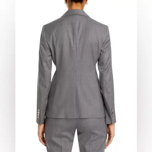 Hugo Boss Jabielle Pinstripe Wool Double Breasted Blazer Gray. Womens size 4