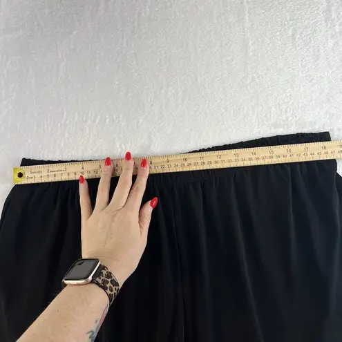 IC COLLECTION By Connie K Plus 2X High Rise Wide Leg Pants Black Heavy Ponte