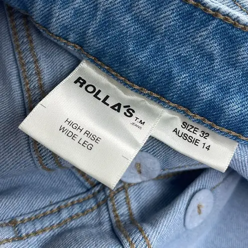 ROLLA'S WOMEN'S LIGHT WASH HIGH RISE SAILOR WIDE LEG JEANS Blue Size 32