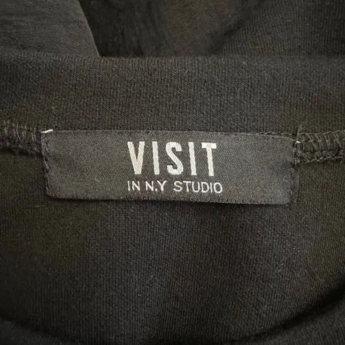 Visit in N.Y Studio Colorblock Midi Dress Black Gray Cotton Blend S/M Korea