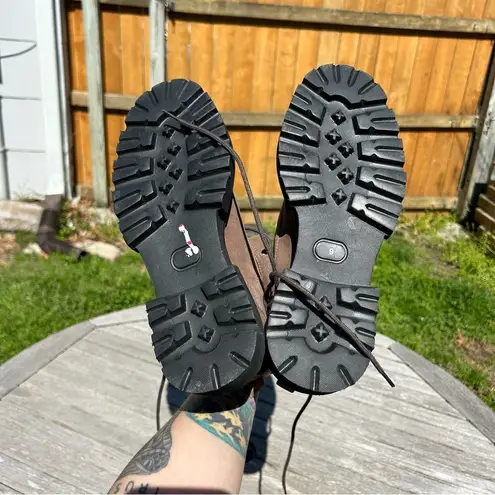 Seychelles Women's Brown Lace-Up Leather Platform Boots size 9