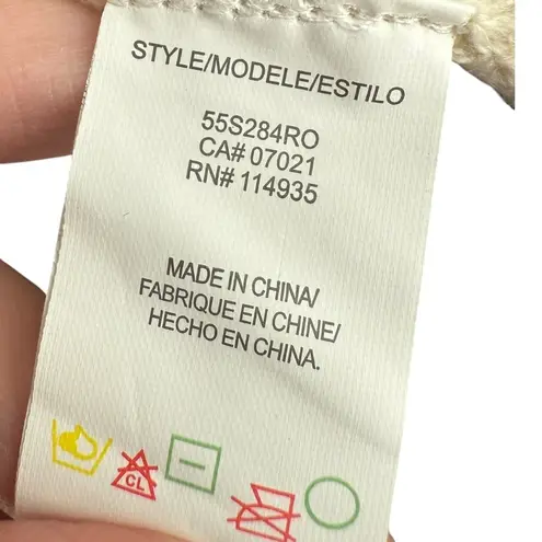 CLOTH by DESIGN Crochet Flower Long Sleeve Open Knit Sweater Top Sz XL Festival Black