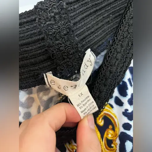 Eye Candy Baroque Ornate Gold Leopard Chains LuxuryStretchy Spandex Shorts Sz 1X